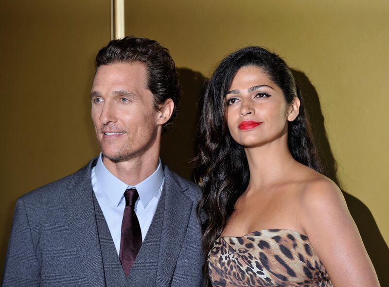 LONDON, ENGLAND - JULY 10:  Matthew McConaughey and Camila Alves attend the European premiere of Magic Mike at The Mayfair Hotel on July 10, 2012 in London, England.  (Photo by Gareth Cattermole/Getty Images)
