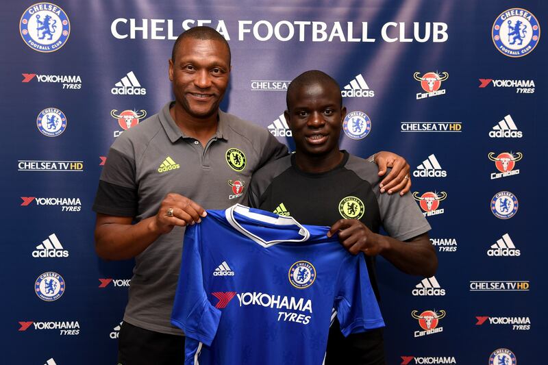 Michael Emenalo, then technical director at Chelsea, after the Premier League club signed N'Golo Kante in 2016. The French midfielder has just joined Saudi Pro League champions Al Ittihad. Getty