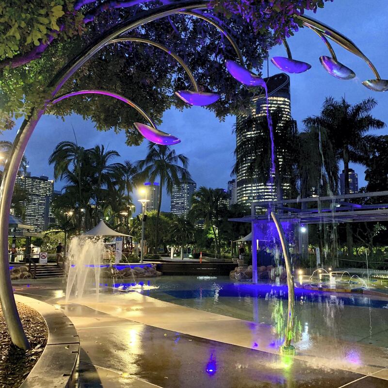 Brisbane's South Bank is full of interactive art and water features. Louise Burke