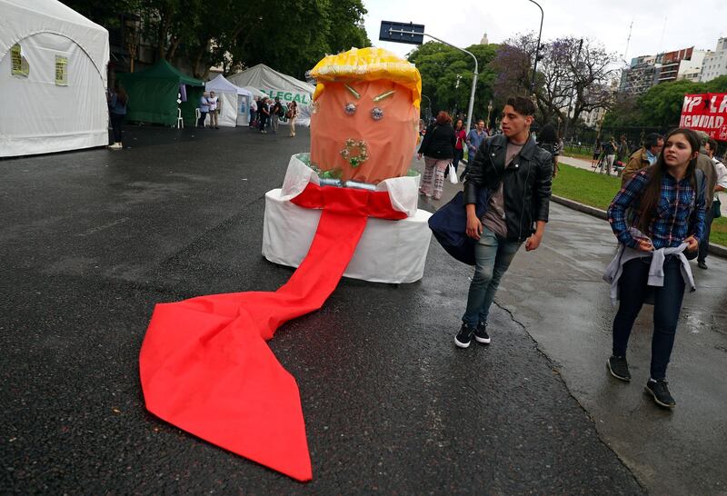 The Trump baby wasn't the only artistic impression of teh US President on show in Buenos Aires. Reuters