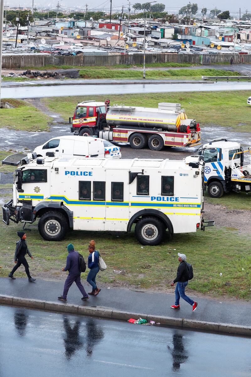 Armoured police in Cape Town. Reuters