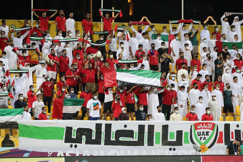 UAE fans at the Zabeel Stadium in Dubai. Chris Whiteoak / The National