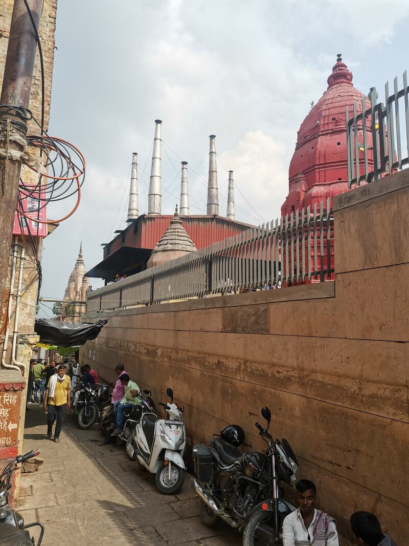 One of the country’s busiest and most sacred crematoriums, at Manikarnika Ghat in Varanasi. Bodies are cremated here around the clock.