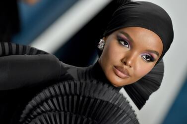 BEVERLY HILLS, CALIFORNIA - FEBRUARY 09: Halima Aden attends the 2020 Vanity Fair Oscar Party hosted by Radhika Jones at Wallis Annenberg Center for the Performing Arts on February 09, 2020 in Beverly Hills, California. (Photo by Axelle/Bauer-Griffin/FilmMagic)