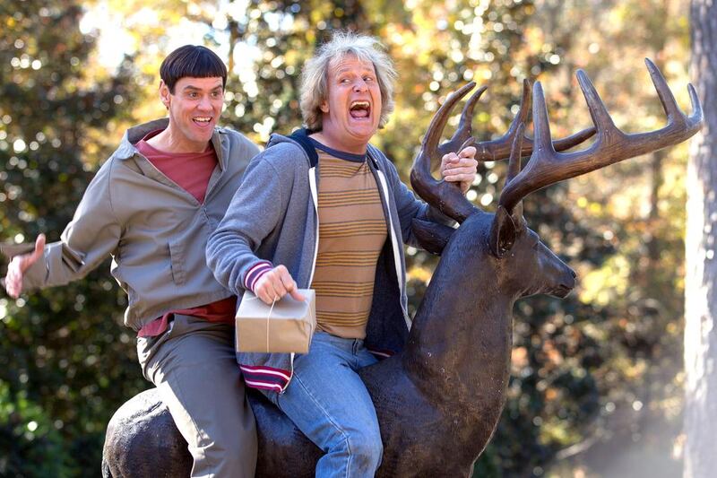 Jim Carrey, left, and Jeff Daniels in a scene from Dumb and Dumber To. Hopper Stone / courtesy Universal Pictures / AP Photo