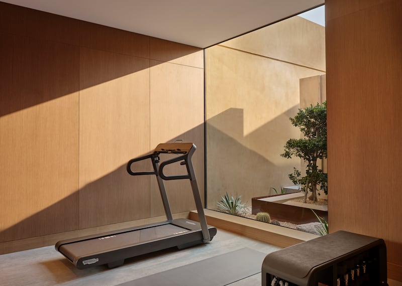 Villas are equipped with a private gym and yoga space 