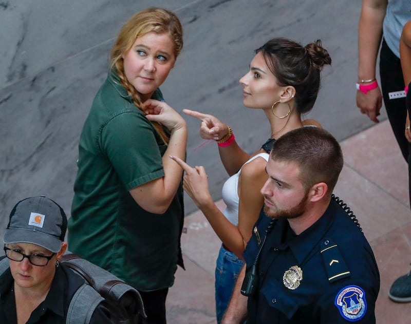 Many arrests were made - including US actresses Amy Schumer and American model and actress Emily Ratajkowski. Erik S Lesser / EPA