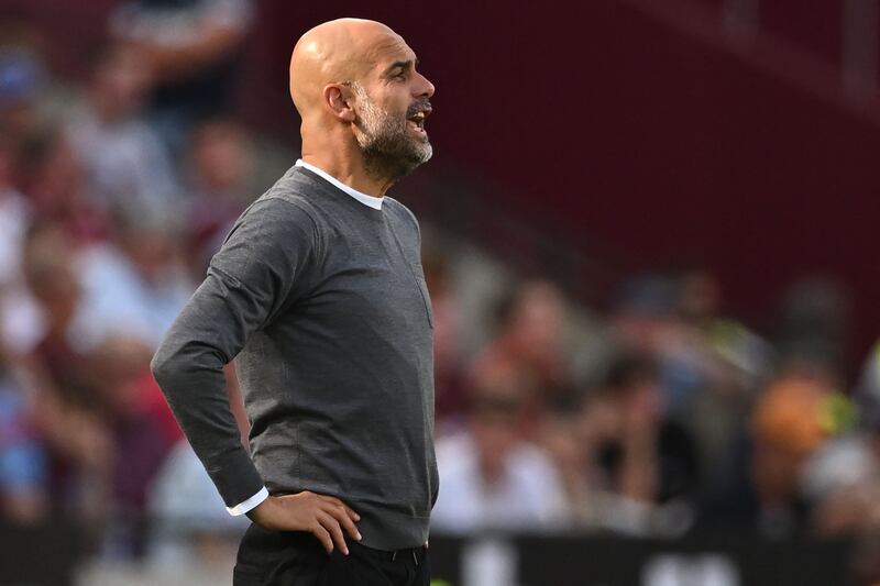 Manchester City manager Pep Guardiola on the touchline. AFP