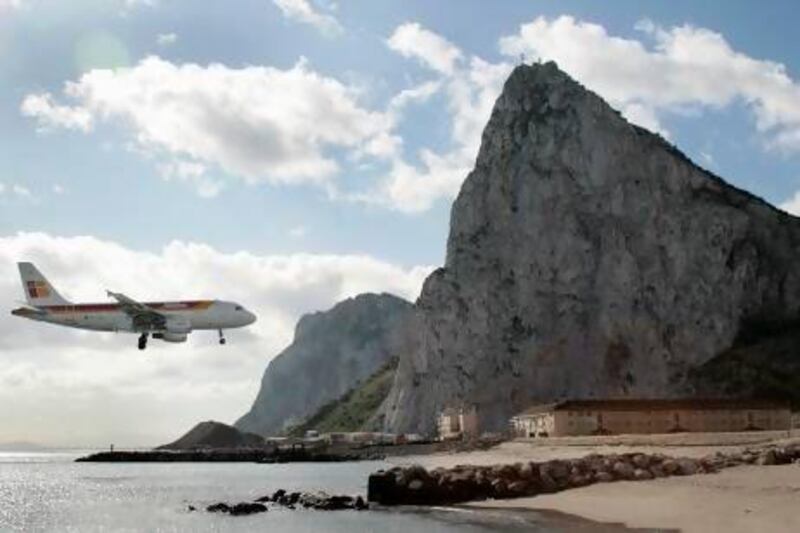 An Iberia aircraft comes in to land at Gibraltar, the setting for part of John le Carré's new novel. Reuters / Anton Meres