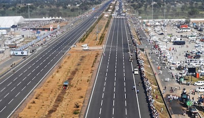 This section of the Delhi-Mumbai Expressway in Dausa was opened by Narendra Modi. AFP