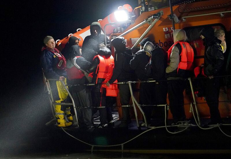 Several people were rescued by lifeboat crews after attempting a small-boat crossing of the English Channel. AP

