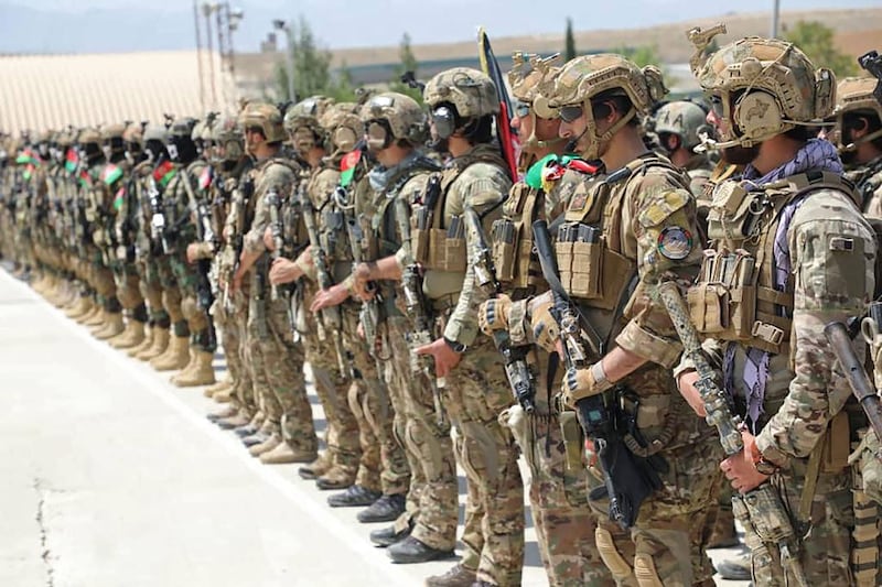 A graduation ceremony for Afghan Army special forces commandos at the Kabul Military Training Centre. The Afghan military is consolidating forces around cities, border crossings and vital infrastructure.