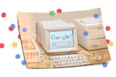 September 27 marks Google's 21st birthday, celebrated in this Google Doodle. Courtesy Google