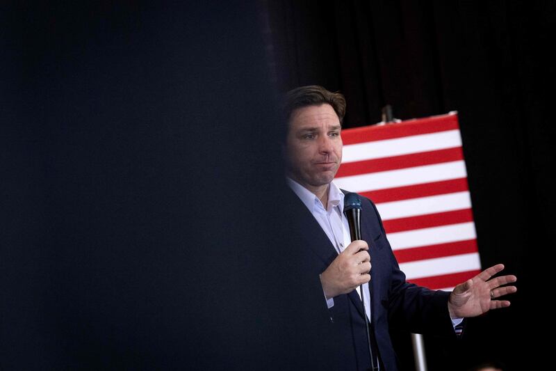 Ron DeSantis at a campaign event in Davenport, Iowa, on January 13. AFP