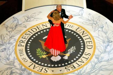 Then Vice President Joe Biden dances with his wife Jill at the Commander In Chief Ball on inauguration night in Washington, in 2009. AP