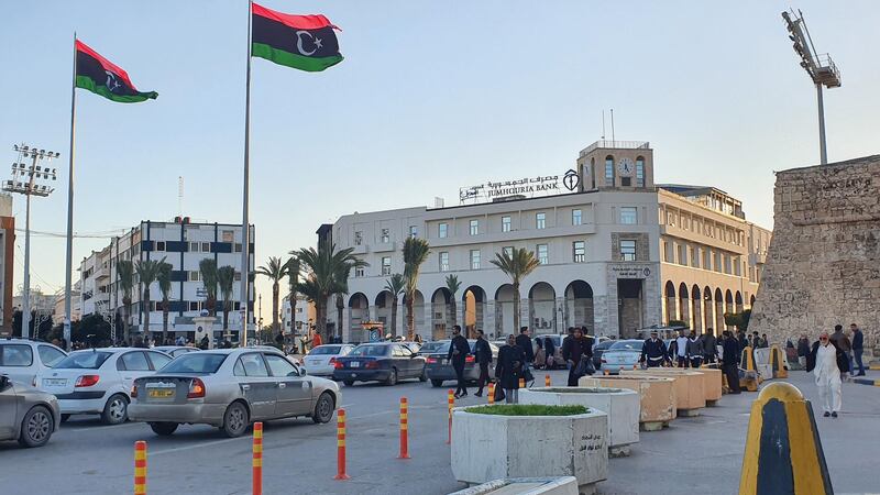 A picture taken on January 20, 2020, shows a view of Martyr's square in the Libyan capital Tripoli. A peaceful solution to Libya's protracted conflict remains uncertain despite an international agreement struck in Germany, analysts say, as a fragile ceasefire between warring factions brought only a temporary truce. / AFP / Mahmud TURKIA
