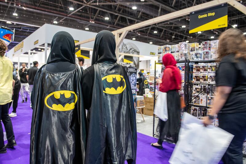 Two Emirati women arrive as their favourite character Batman 