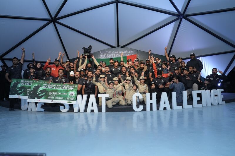 The Dubai Police team that won this year's UAE Swat Challenge. Photo: Wam
