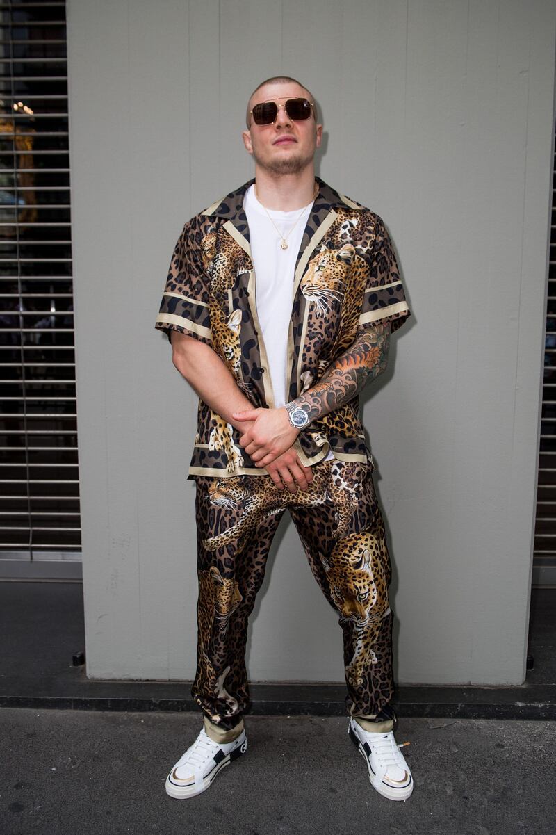 Marvin Vettori arrives at the Dolce & Gabbana show during Milan Men's Fashion Week on June 19, 2021 in Milan, Italy. AFP