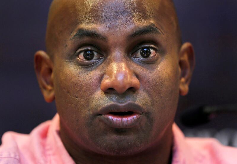 FILE - In this file photo dated Wednesday, Jan. 30, 2013, Sri Lanka's newly appointed chief cricket selector Sanath Jayasuriya speaks during a media briefing in Colombo, Sri Lanka. The International Cricket Council said Monday Oct. 15, 2018,  Jayasuriya is charged with offences relating to the â€œfailure or refusalâ€ to cooperate with an investigation carried out by its anti-corruption unit and also for â€œobstructing or delayingâ€ an investigation. (AP Photo/Eranga Jayawardena, FILE)