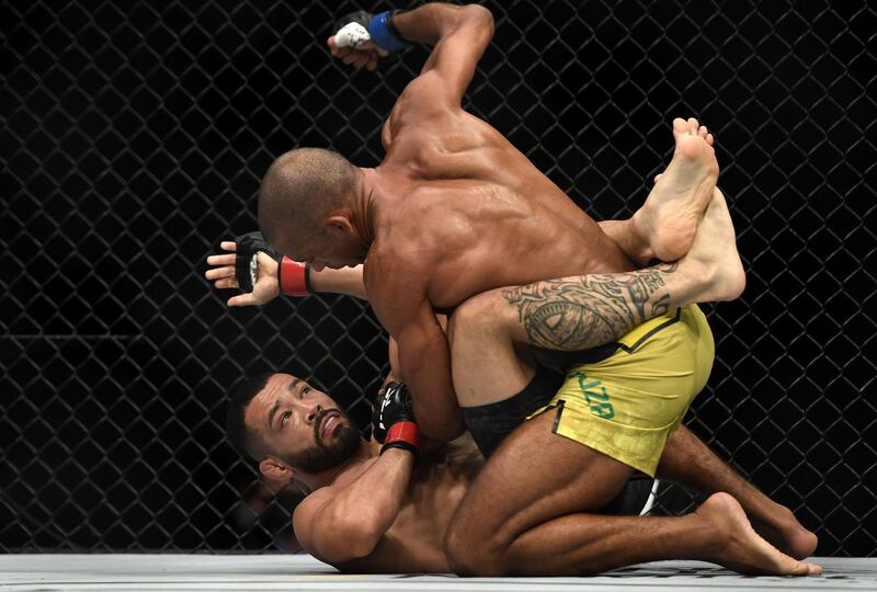 Edson Barboza fights Dan Ige in their Featherweight bout during UFC Fight Night at VyStar Veterans Memorial Arena. AFP