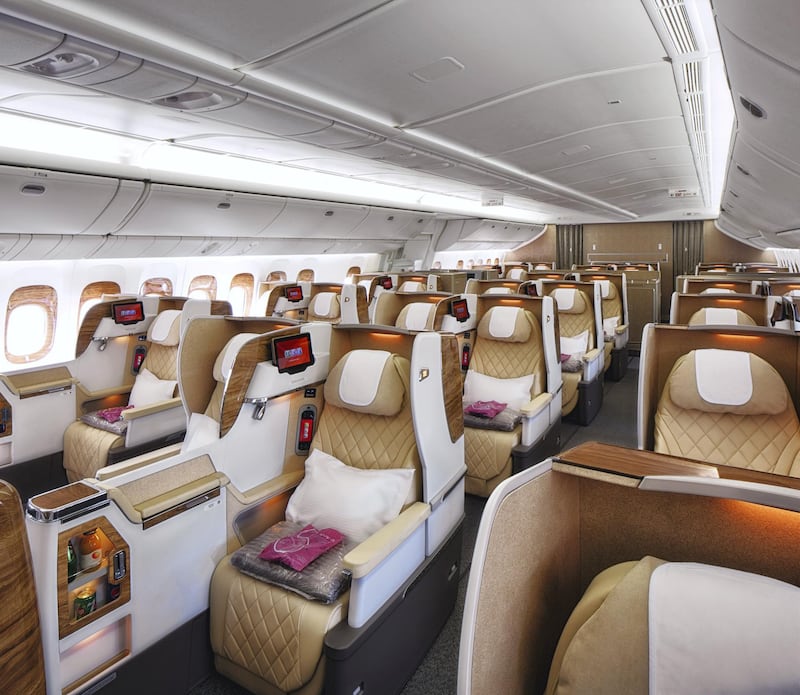 Emirates has unveiled a brand new Business Class cabin and configuration on its Boeing 777-200LR aircraft. Courtesy Emirates