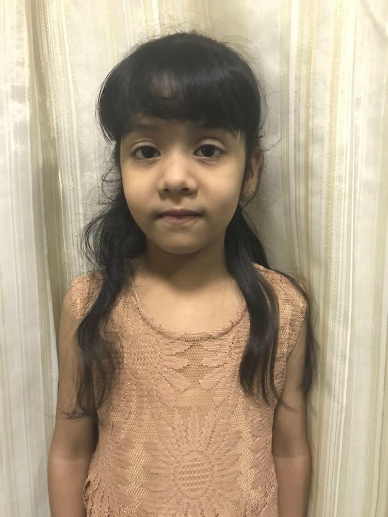 Rhodha, the daughter of Mr Rashid who, along with her mother and sisters, will now be able to stay in the UAE thanks to the visa amnesty. Courtesy: Najm Al Hasan Abdul Rashid