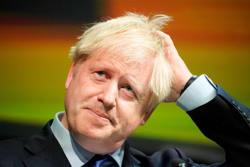Britain's Prime Minister Boris Johnson gestures as he delivers his speech at the Convention of the North, in the Magna Centre in Rotherham, norhtern England on September 13, 2019. Boris Johnson will meet EU chief Jean-Claude Juncker in Luxembourg on Monday, officials said, as the British prime minister bids to broker a Brexit compromise ahead of the October 31 deadline. Preparedness in Britain for a no-deal Brexit remains "at a low level", with logjams at Channel ports threatening to impact drug and food supplies, according to government assessments released this week. / AFP / POOL / Christopher Furlong
