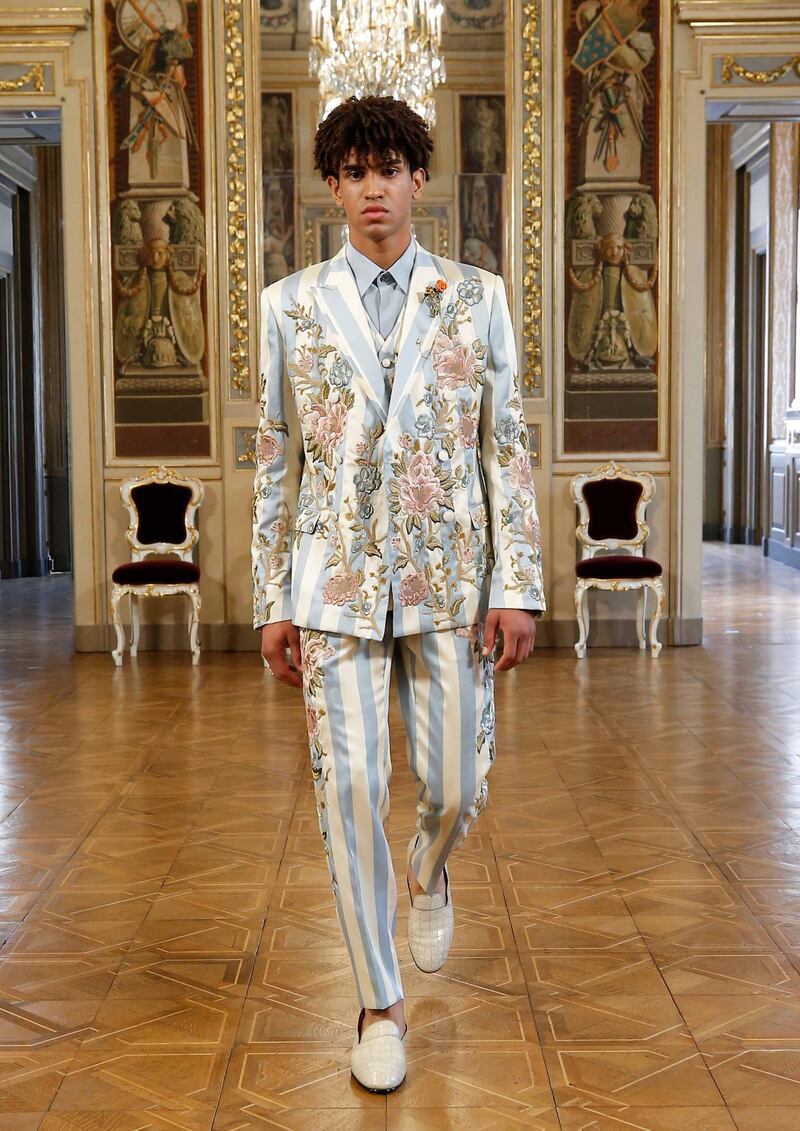 A look from the Alta Sartoria collection by Dolce & Gabbana.