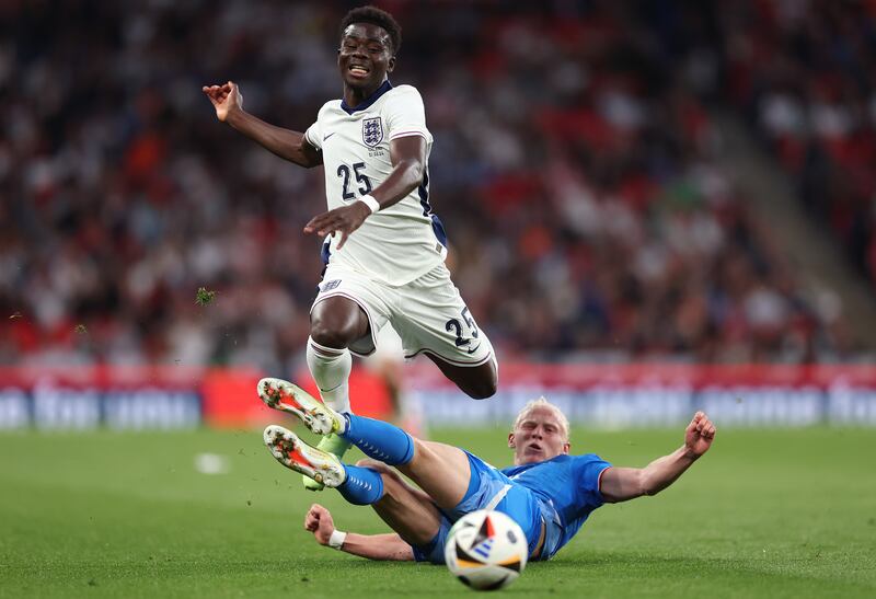 Manager Gareth Southgate said it was important Bukayo Saka enjoyed some game-time against Iceland. Getty Images