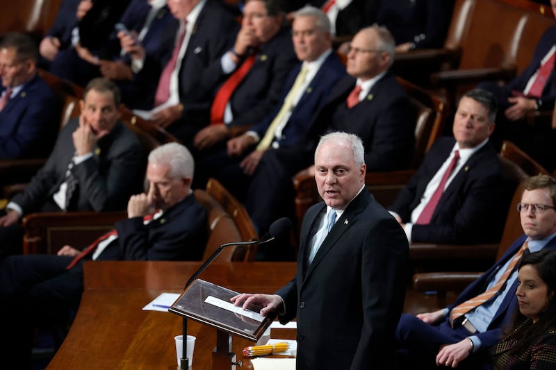 Steve Scalise, a Republican, nominates Mr McCarthy for House speaker. AFP