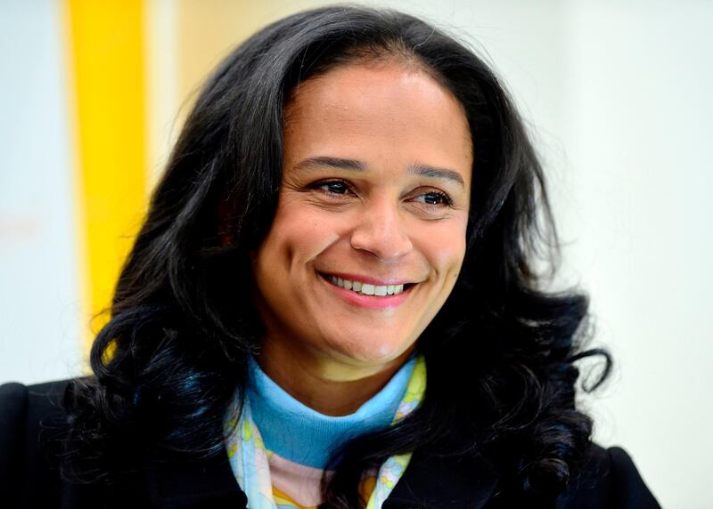 (FILES) In this file photo taken on February 05, 2018 Angolan businesswoman Isabel dos Santos visits the new started EFACEC Portuguese corporation's electric mobility industrial unit in Maia.
Angolan businesswoman Isabel dos Santos, daughter of former president Jose Eduardo dos Santos, denied claims on March 5, 2018 that she presided over corruption when she ran state oil giant Sonangol. Prosecutors opened an investigation on March 2, 2018 into possible graft at Sonangol and will probe "irregular financial transfers" reported by the company's new management.
 / AFP PHOTO / MIGUEL RIOPA