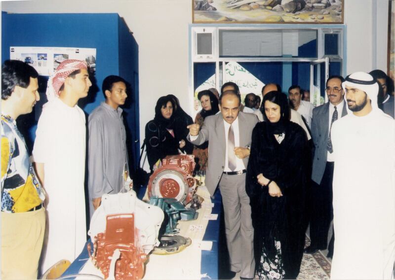 Aisha Al Sayyar attends a school exhibition in the 1980s. At the time, she had been placed in charge of overseeing school initiatives. Photo: Aisha Al Sayyar