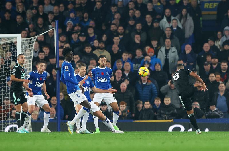 Leicester's Youri Tielemans scores at Goodison Park. Getty
