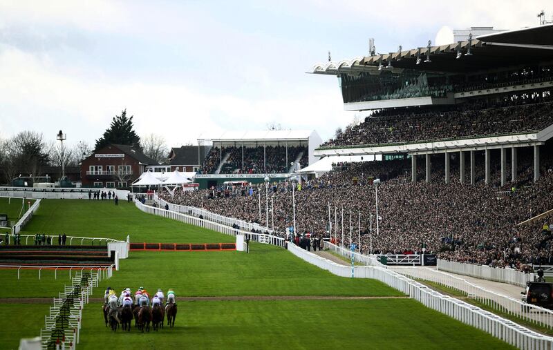 Action from the opening day of the Cheltenham Festival in England on Tuesday, March 10. AP