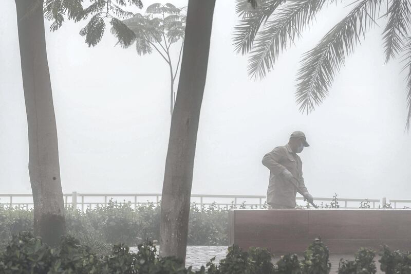 DUBAI, UNITED ARAB EMIRATES. 13 FEBRUARY 2021. Heavy fog greeted residents of Dubai this morning. (Photo: Antonie Robertson/The National) Journalist: None. Section: National.