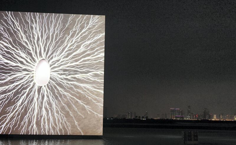 Abu Dhabi, United Arab Emirates - The Seed Experience, a kinetic art installation during the evening light located on Jubail Island. Khushnum Bhandari for The National