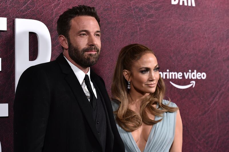 Actor Ben Affleck and Jennifer Lopez at the premiere of The Tender Bar at the TCL Chinese Theatre in Los Angeles.  Invision / AP