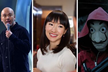 Diverse viewing in the UAE: Jo Koy, Marie Kondo and 'Money Heist' are among the country's most watched Netflix titles. Courtesy Netflix 