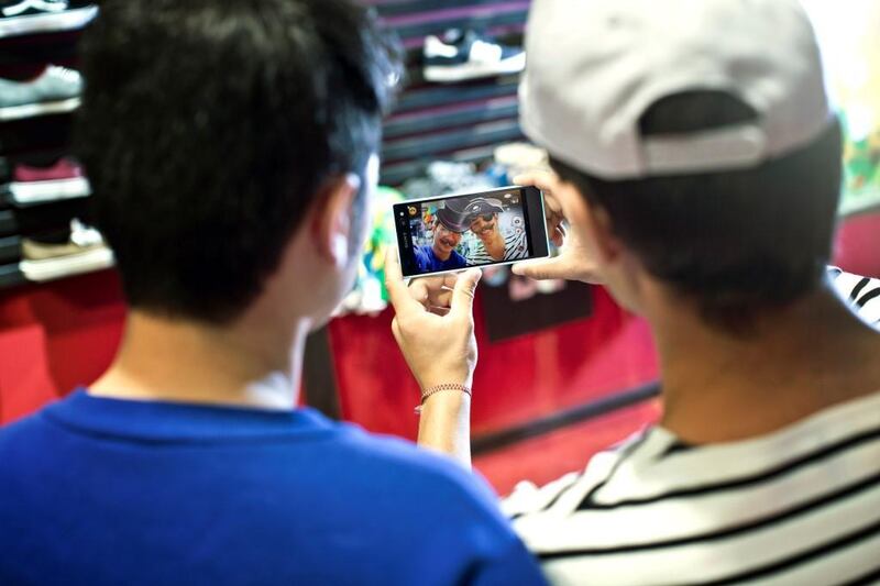The Sony Xperia C3's selfie credentials are tested out. Courtesy Sony
