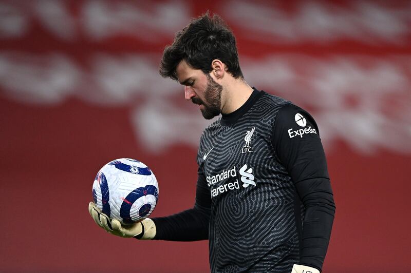 LIVERPOOL RATINGS: Alisson Becker, 6 - The Brazilian made a tremendous save from Coleman’s first-half header and went for long periods with nothing to do. He was let down by the defenders for the first goal and had no chance of saving the penalty. Getty