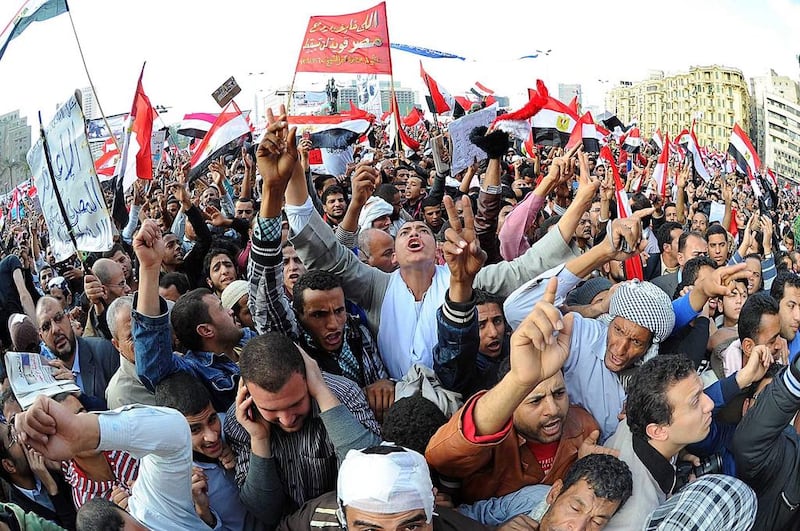 The euphoria of Tahrir Square during the Egyptian revolution of 2011 is a contrast to sentiments now. Photo: Mohamed Omar / EPA

