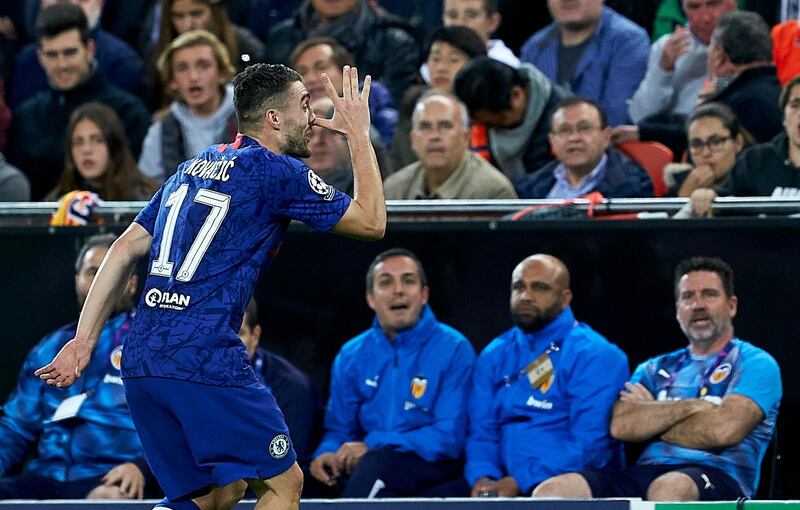 Mateo Kovacic of Chelsea celebrates after scoring his team's first goal. Getty