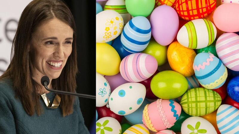 Jacinda Ardern speaks during her post-Cabinet media update at Parliament on April 6, 2020 in Wellington, New Zealand. While she's implemented a lockdown, she's also called for a nationwide Easter egg hunt. Getty and istockphoto