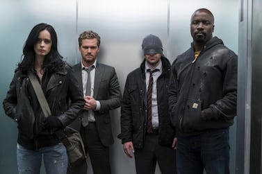 Four become one. Jessica Jones, played by Krysten Ritter, is the only Defender remaining on Netflix after the axing of Daredevil, played by Charlie Cox (second right).