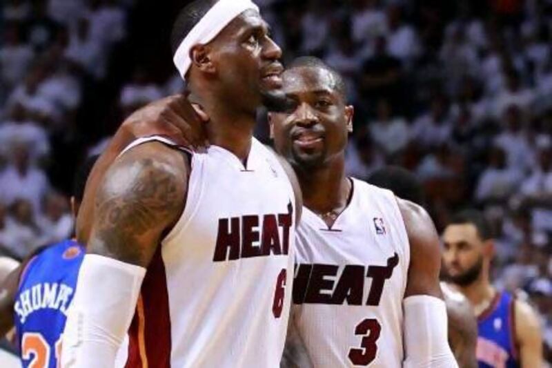 LeBron James, left, and Dwyane Wade look more comfortable together the second time around in the NBA play-offs.