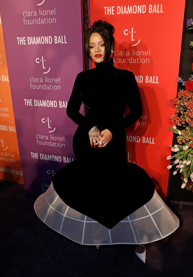 epa07838670 Barbadian-born singer Rihanna poses on the red carpet at the 5th Annual Diamond Ball, benefiting the Clara Lionel Foundation, at Cipriani Wall Street in New York, New York, USA, 12 September 2019.  EPA-EFE/PETER FOLEY