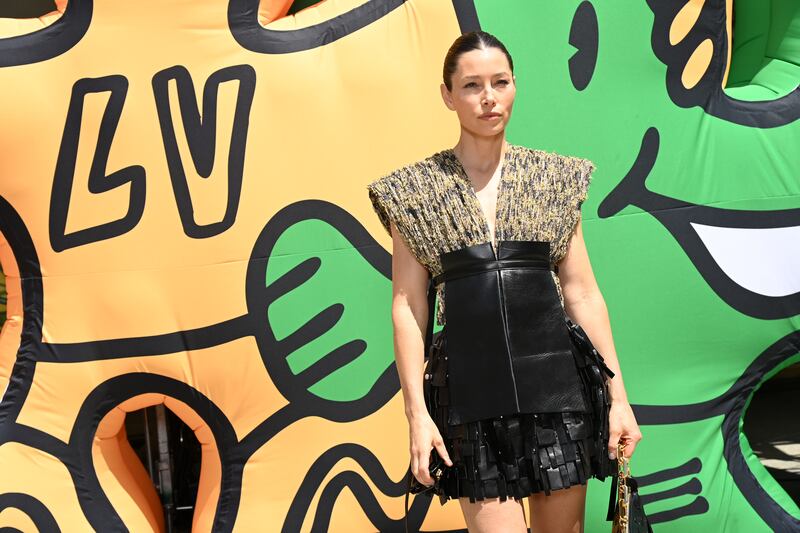 Jessica Biel attends the Louis Vuitton menswear spring/summer 2023 show as part of Paris Fashion Week on June 23, 2022 in Paris, France. Getty Images For Louis Vuitton