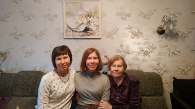 Three generations: Ukrainian medical student Oleksandra Lykhasenko’s family decided to stay in Zaporizhzhia to be with her 83-year-old grandmother who would not be able to make the journey overseas. Photo: Oleksandra Lykhasenko