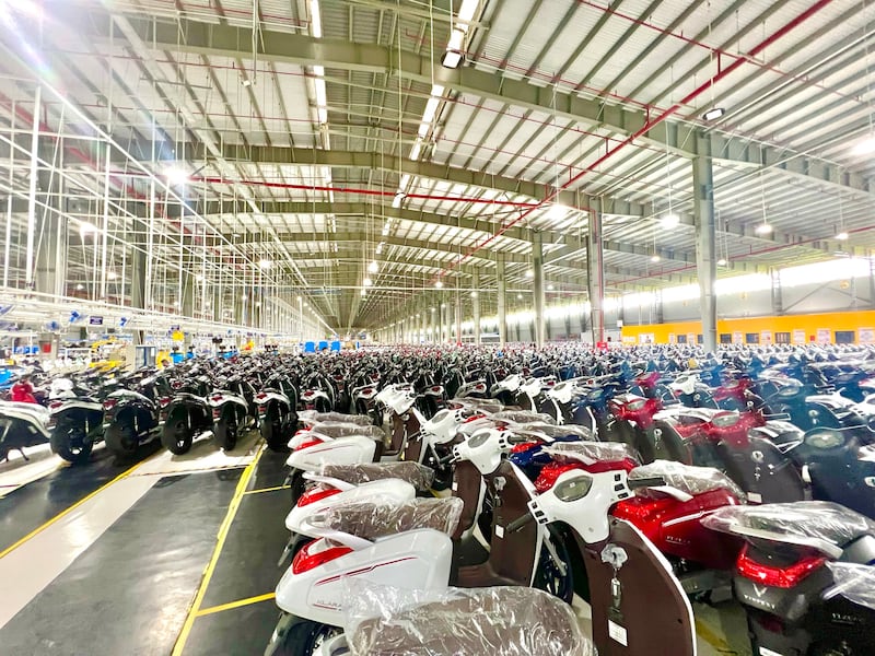 VinFast also makes electric scooters at the plant in Haiphong. Holly Aguirre / The National